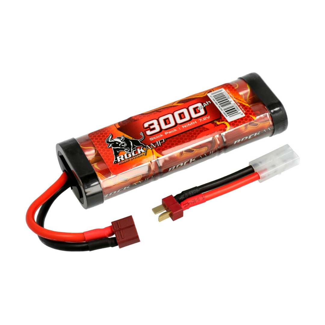 RA30001, Rockamp NiMH battery 3000mAh 7.2V Stick Pack T-connector & Tamiya  / BATTERIES / ELECTRONICS